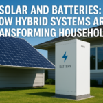 Solar and batteries hybrid system for households with panels and battery storage